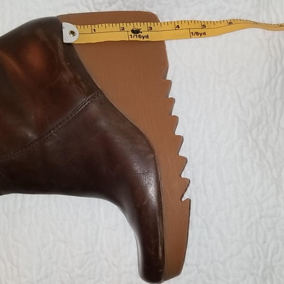 Michael Kors Brown Leather Wedge Boots New - Picture 9 of 12